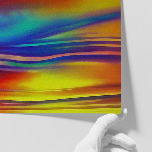 Close-up of Sante – limited edition abstract art print by INKIS, showing depth of colour on archival textured Hahnemühle Museum Etching paper, sold unframed by Tonomi