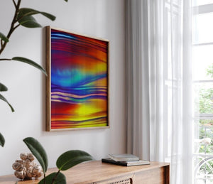 Sante – limited edition abstract art print by INKIS, shown framed as wall art in a modern interior for styling inspiration, sold unframed by Tonomi