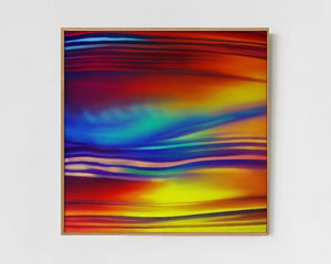 Sante - Limited Edition Abstract Print by INKIS, shown framed as a colourful minimalist wall art piece for modern interiors, sold unframed by Tonomi