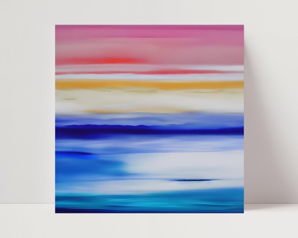 Santorini - Limited Edition Abstract Print in minimalist style by INKIS, wall art perfect for modern interiors, sold by Tonomi
