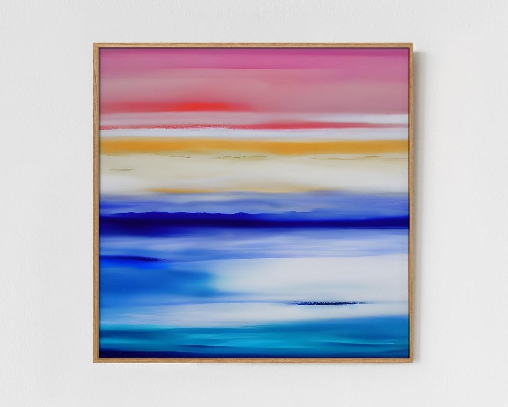 Santorini - Limited Edition Abstract Print in minimalist style by INKIS, wall art perfect for modern interiors, sold by Tonomi