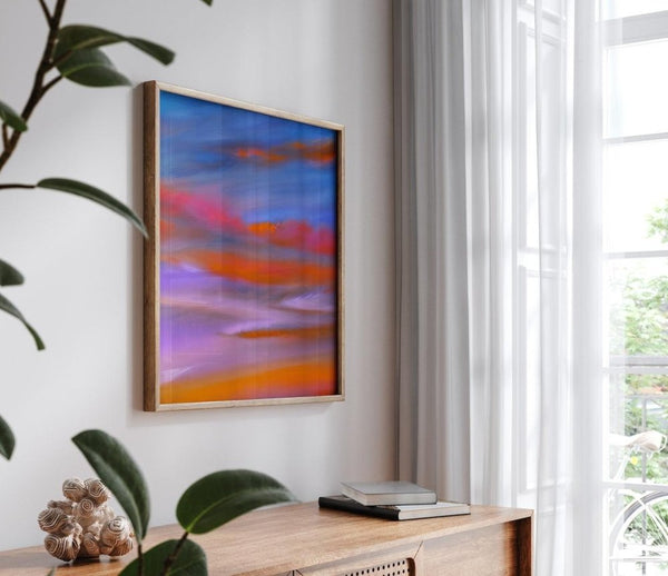 Sea – limited edition abstract art print by INKIS, shown framed as wall art in a modern interior for styling inspiration, sold unframed by Tonomi