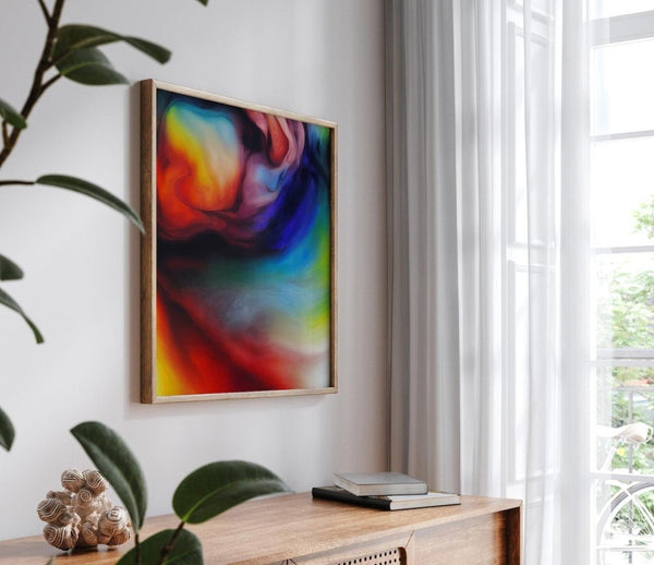 Simmer – limited edition abstract art print by INKIS, shown framed as wall art in a modern interior for styling inspiration, sold unframed by Tonomi Limited - Edition Art Print - Tonomi