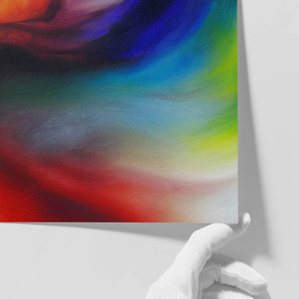 Close-up of Simmer limited-edition art print by INKIS, showing depth of colour on archival textured Hahnemühle Museum Etching paper, sold unframed by Tonomi