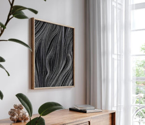 Soir – limited edition abstract art print by INKIS, shown framed as wall art in a modern interior for styling inspiration, sold unframed by Tonomi