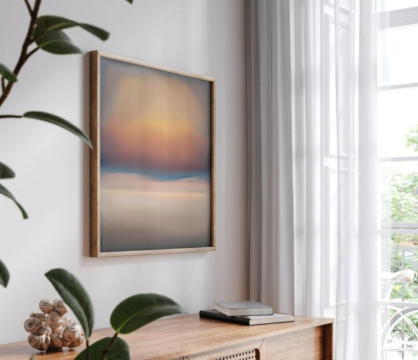 Solemn – limited edition abstract art print by INKIS, shown framed as wall art in a modern interior for styling inspiration, sold unframed by Tonomi
