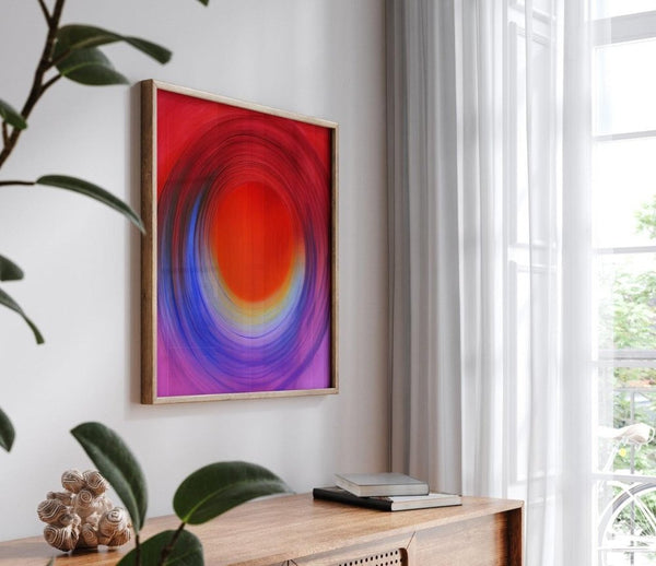 Soul – limited edition abstract art print by INKIS, shown framed as wall art in a modern interior for styling inspiration, sold unframed by Tonomi