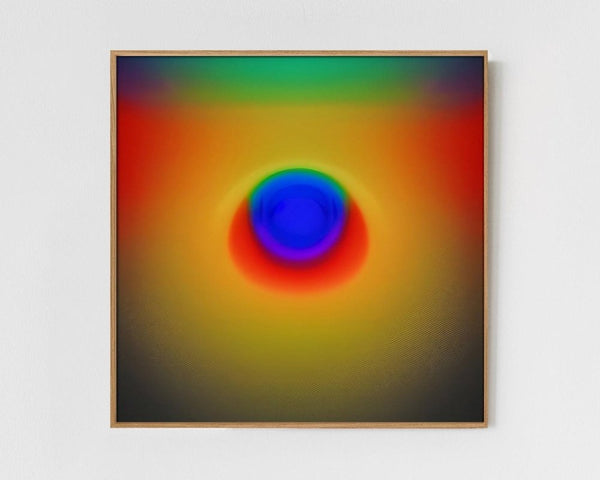 Stimuli - Limited Edition Abstract Print by INKIS, shown framed as a colourful minimalist wall art piece for modern interiors, sold unframed by Tonomi
