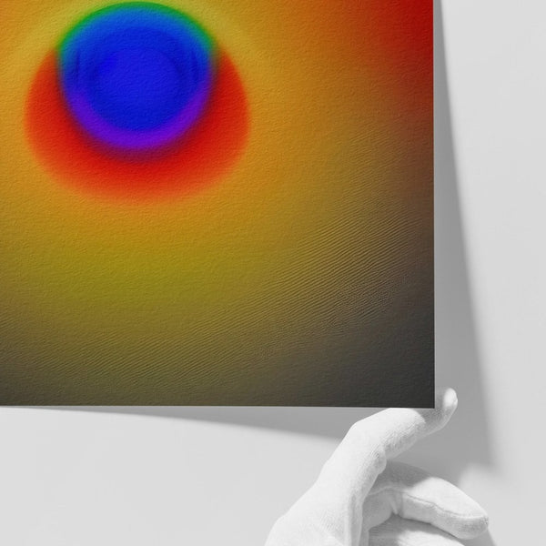 Close-up of Stimuli limited-edition art print by INKIS, showing depth of colour on archival textured Hahnemühle Museum Etching paper, sold unframed by Tonomi