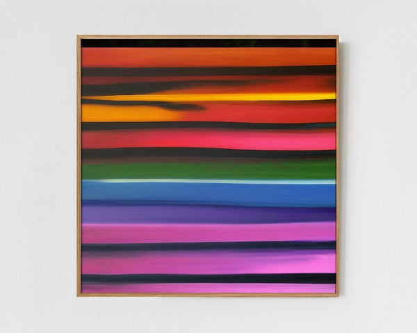 Stipa - Limited Edition Abstract Print by INKIS, shown framed as a colourful minimalist wall art piece for modern interiors, sold unframed by Tonomi