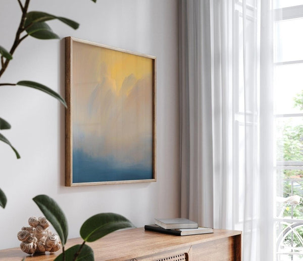 Sudden – limited edition abstract art print by INKIS, shown framed as wall art in a modern interior for styling inspiration, sold unframed by Tonomi