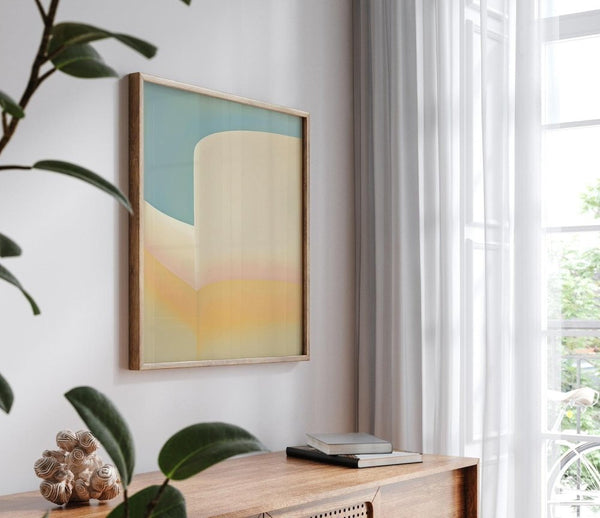 Sutton – limited edition abstract art print by INKIS, shown framed as wall art in a modern interior for styling inspiration, sold unframed by Tonomi