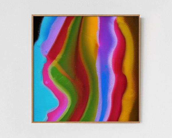 Suzi - Limited Edition Abstract Print by INKIS, shown framed as a colourful minimalist wall art piece for modern interiors, sold unframed by Tonomi