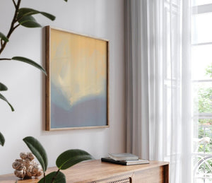 Swathe – limited edition abstract art print by INKIS, shown framed as wall art in a modern interior for styling inspiration, sold unframed by Tonomi