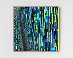 Swerve - Limited Edition Abstract Print by INKIS, shown framed as a colourful minimalist wall art piece for modern interiors, sold unframed by Tonomi