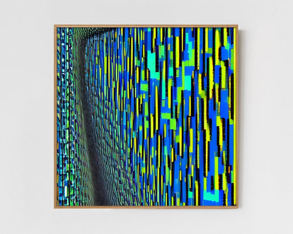 Swerve - Limited Edition Abstract Print by INKIS, shown framed as a colourful minimalist wall art piece for modern interiors, sold unframed by Tonomi