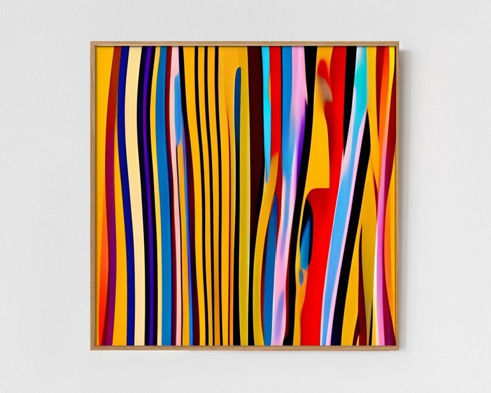 Sync - Limited Edition Abstract Print in minimalist style by INKIS, wall art perfect for modern interiors, sold by Tonomi